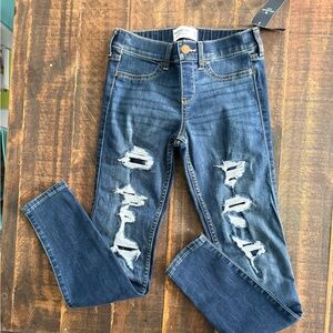 Abercrombie Kids Ripped Blue Skinny Jeans